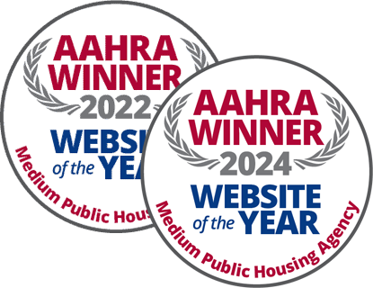 AAHRA Winner 2022 & 2024 - Website of the Year for Medium Public Housing Agency.